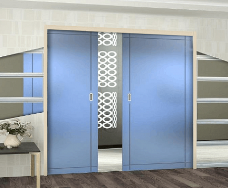 Пенал PENALBOX Glass Double  ширина 600+600 мм с обрамлением деревом